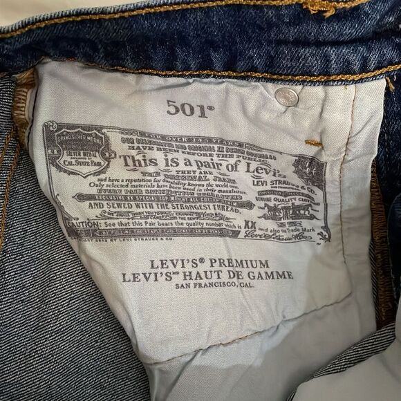 Levi's 501 Denim Cut-Off Blue Jean Shorts Womens Size 25 Button Fly - Picture 12 of 12